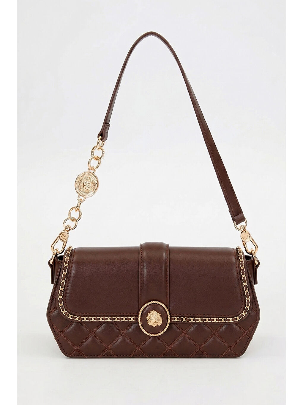 Çift Askılı Sert Deri Premium Çanta 930389 Acı Kahverengi-1