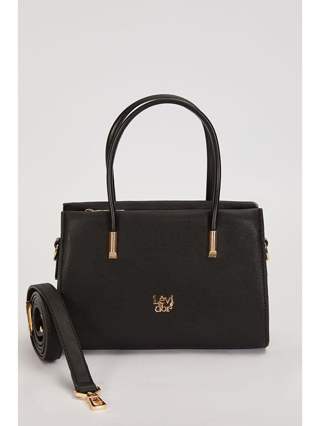 Levidor Premium İnce Askı Sert Deri Çanta 930257 Siyah