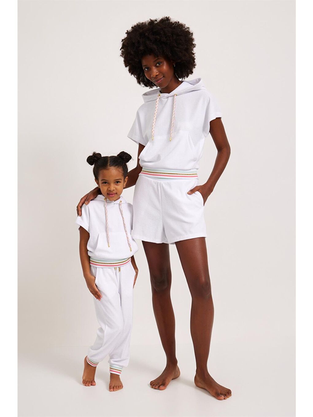 Kadın Fun Giraffe Havlu Sweatshirt Beyaz-3