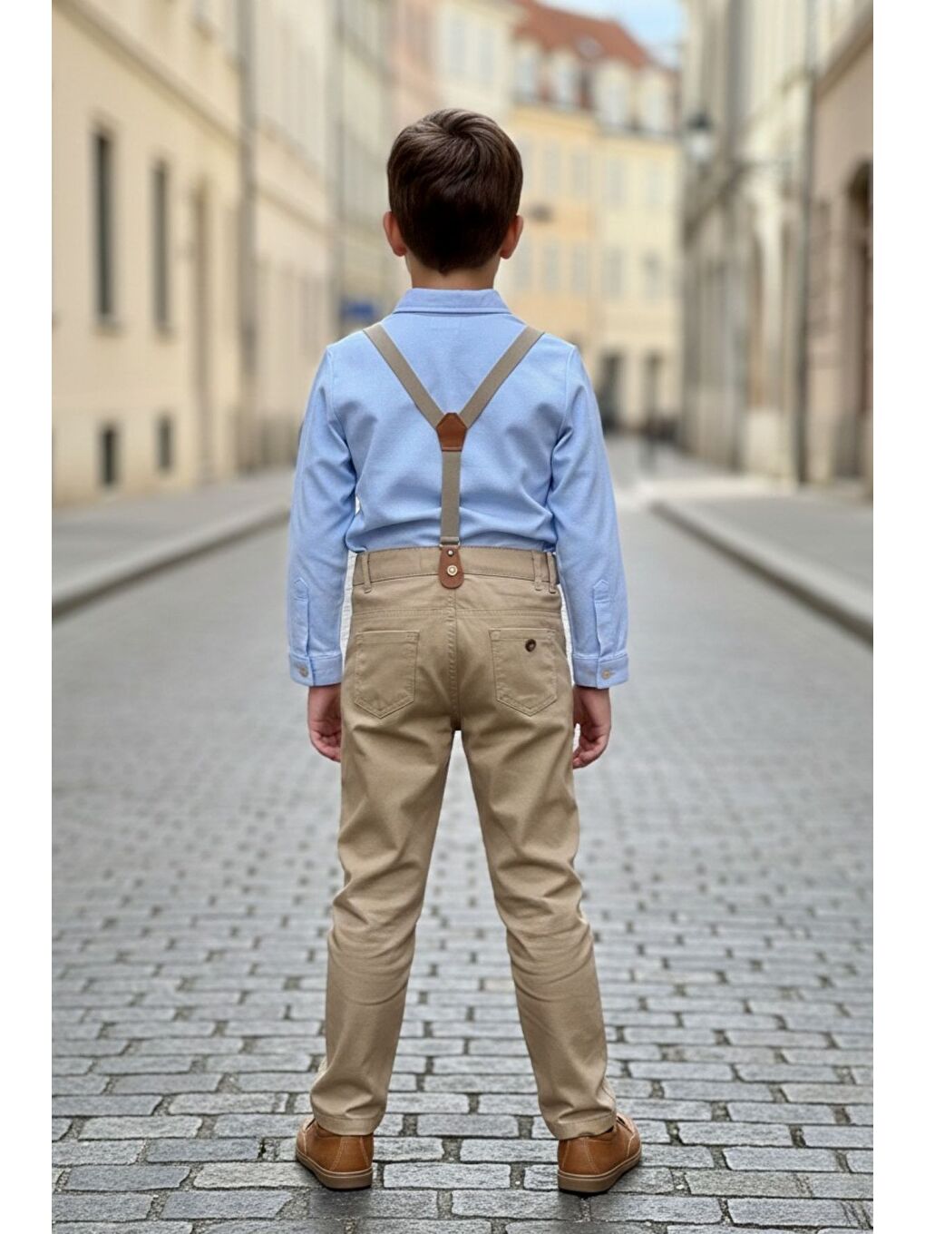 Sarı Erkek Çocuk Askılı Papyonlu İkili Takım-2