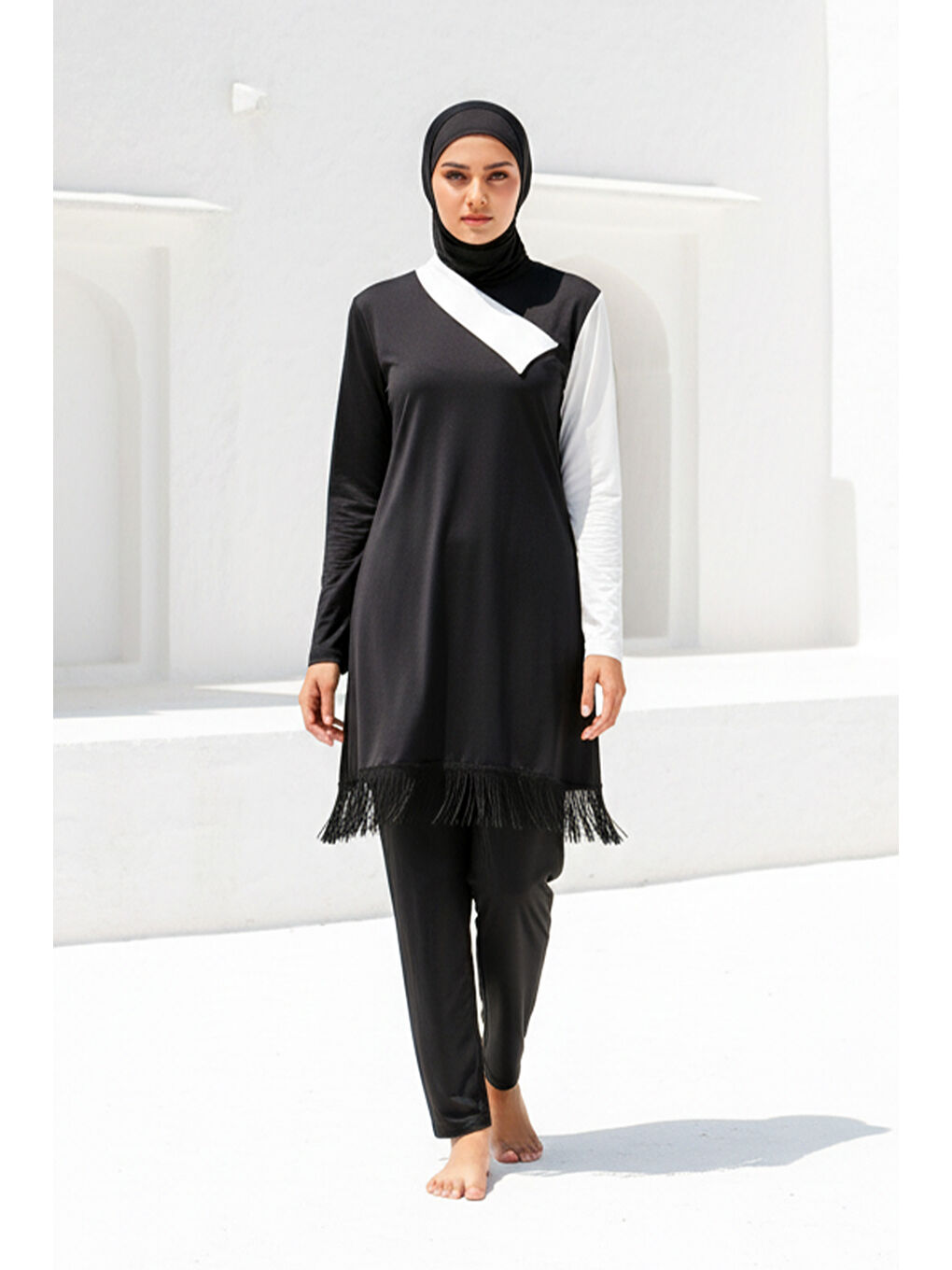 Tam Kapalı Tesettür Mayo Siyah M2107-1