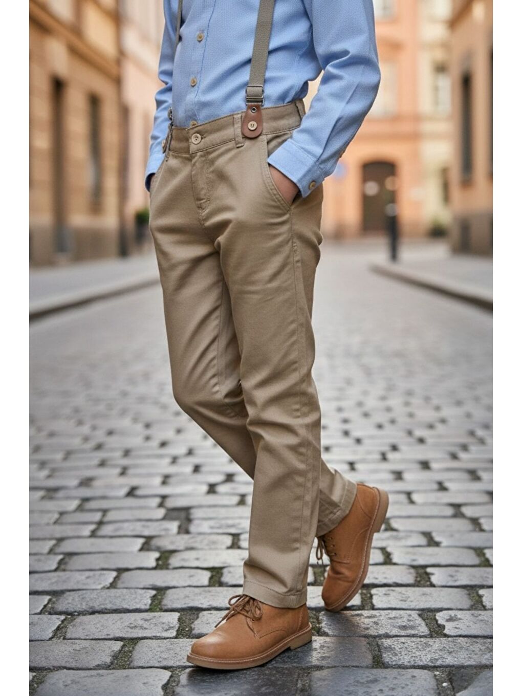 Sarı Erkek Çocuk Askılı Papyonlu İkili Takım-3