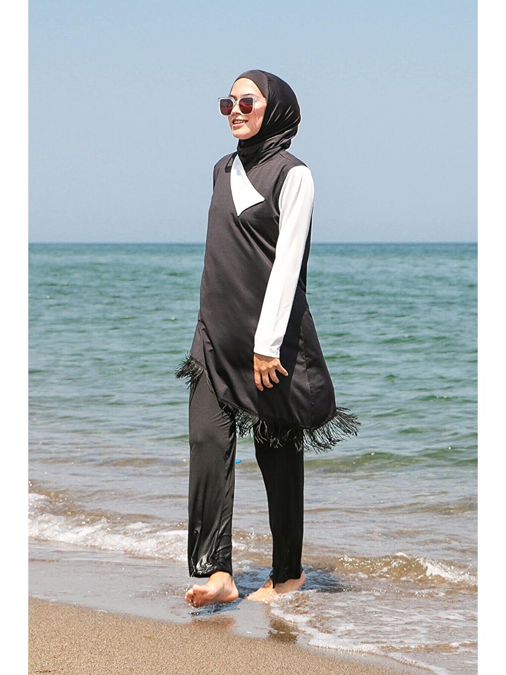 Tam Kapalı Tesettür Mayo Siyah M2107-2