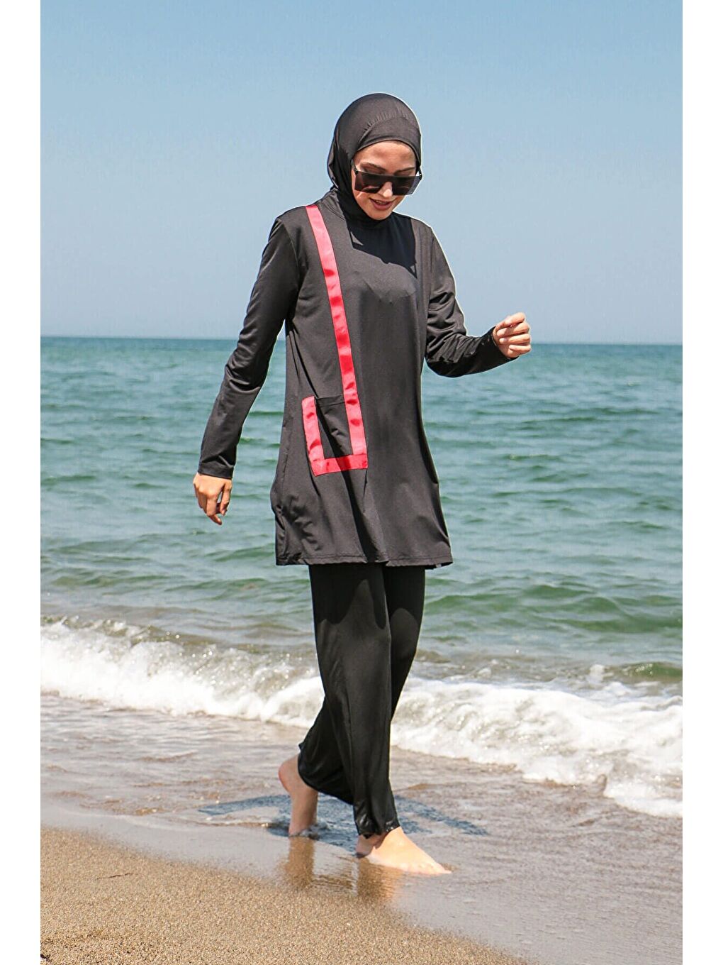 Tam Kapalı Tesettür Mayo Siyah M2109-1