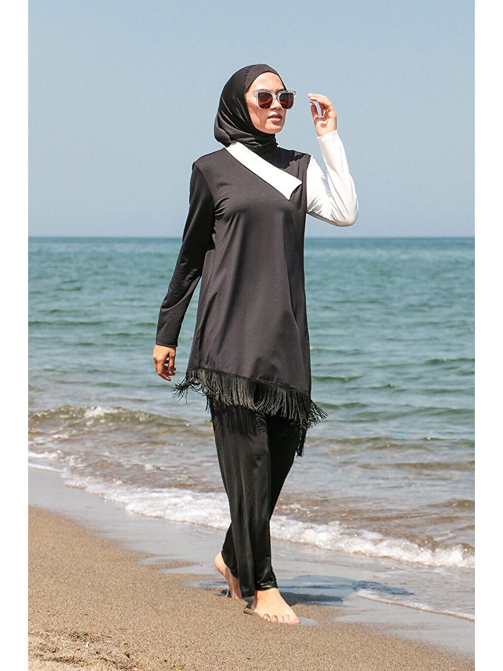 Tam Kapalı Tesettür Mayo Siyah M2107-3