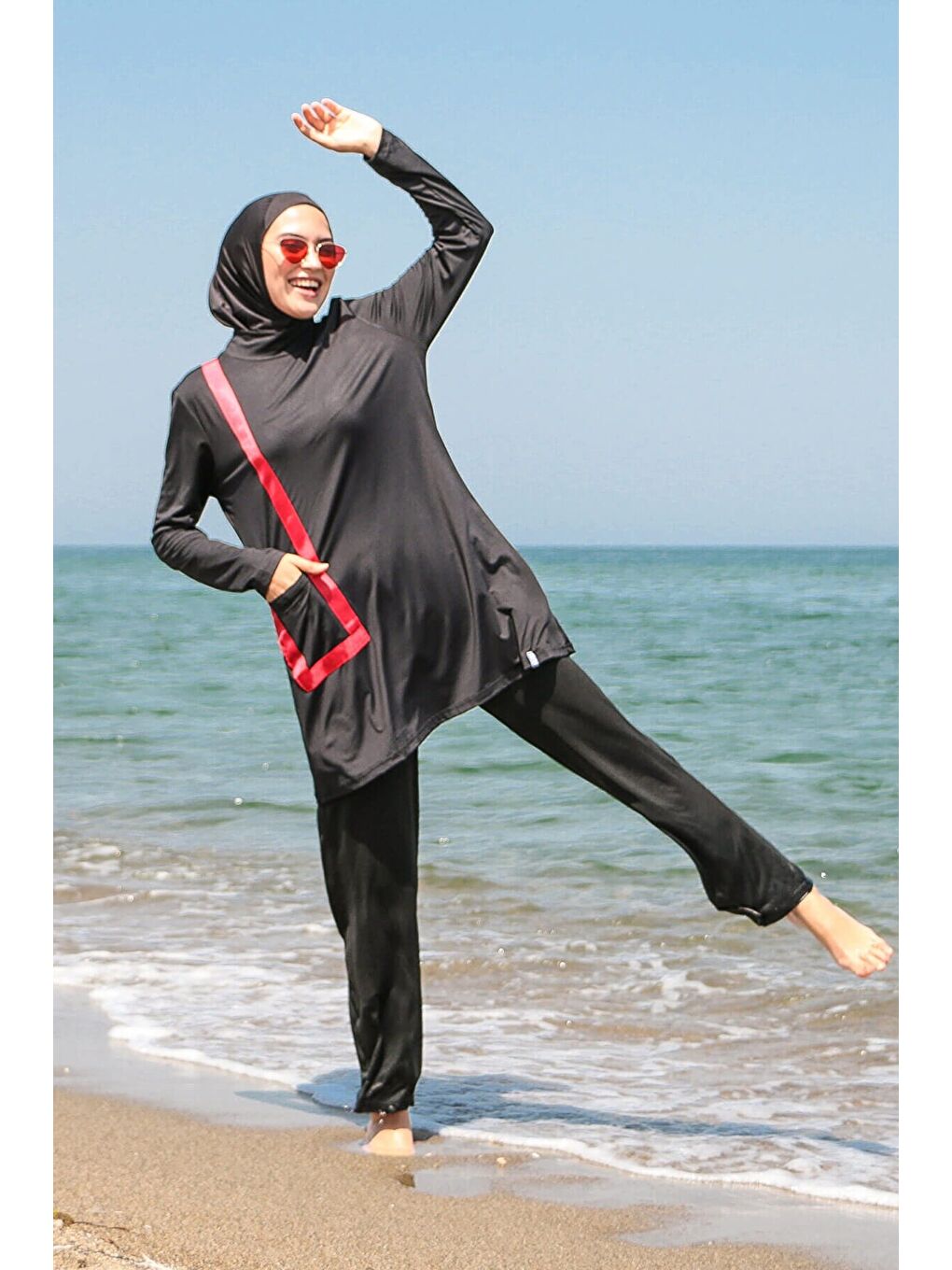 Tam Kapalı Tesettür Mayo Siyah M2109-2