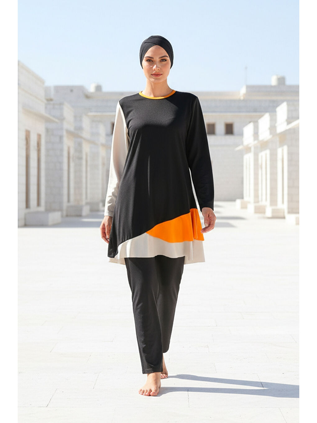 Tam Kapalı Tesettür Mayo Siyah M2115-1
