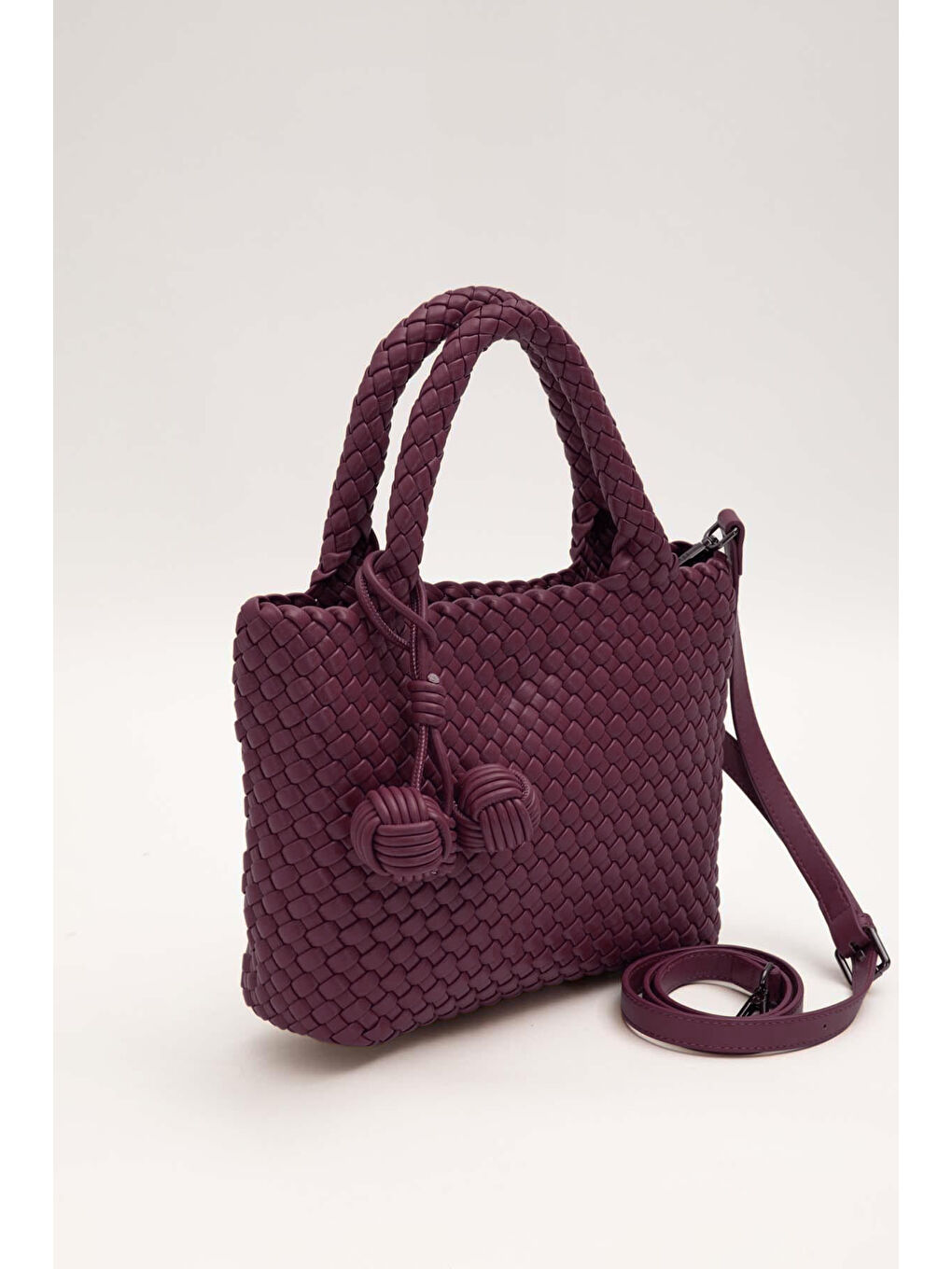 Örme Yumuşak Deri Askılı Çanta 930858 Mürdüm-1