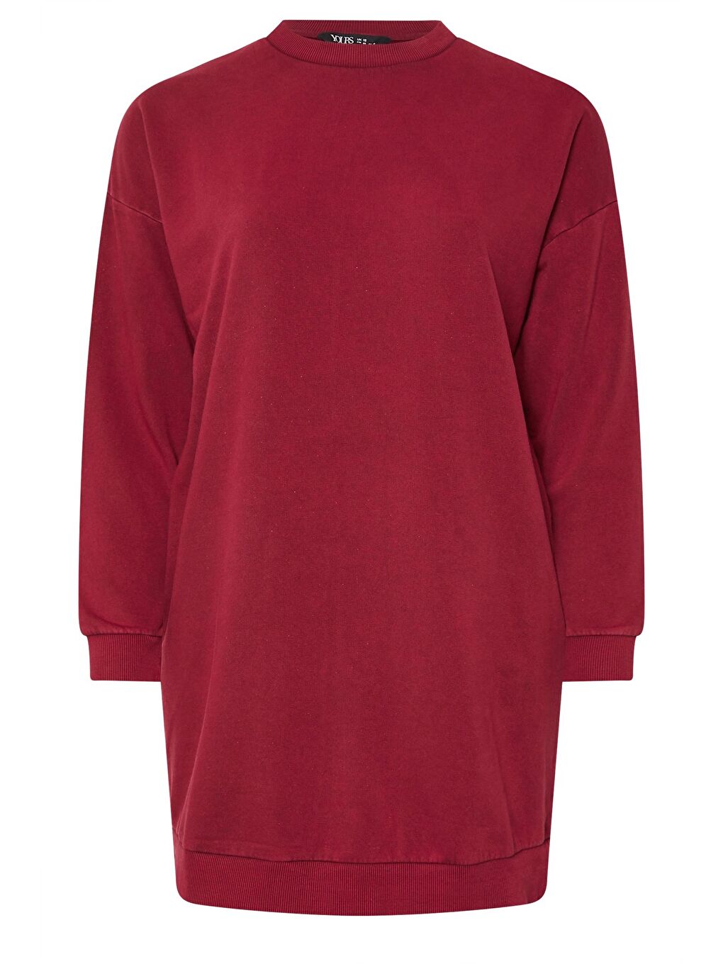 Kırmızı Büyük Beden Yarım Balıkçı Yaka Uzun Kollu Cepli Diz Üstü Sweat Elbise 304078-5