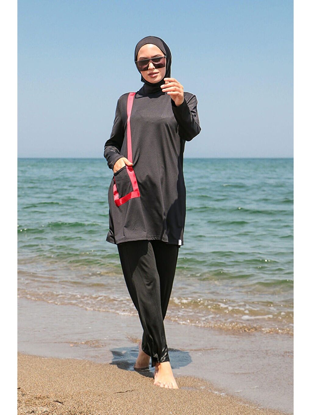 Tam Kapalı Tesettür Mayo Siyah M2109-3