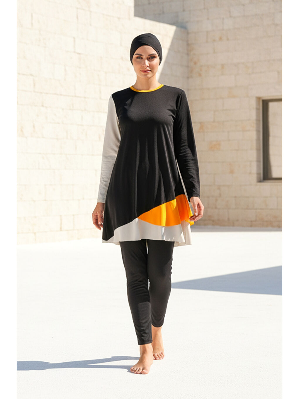 Tam Kapalı Tesettür Mayo Siyah M2115-2