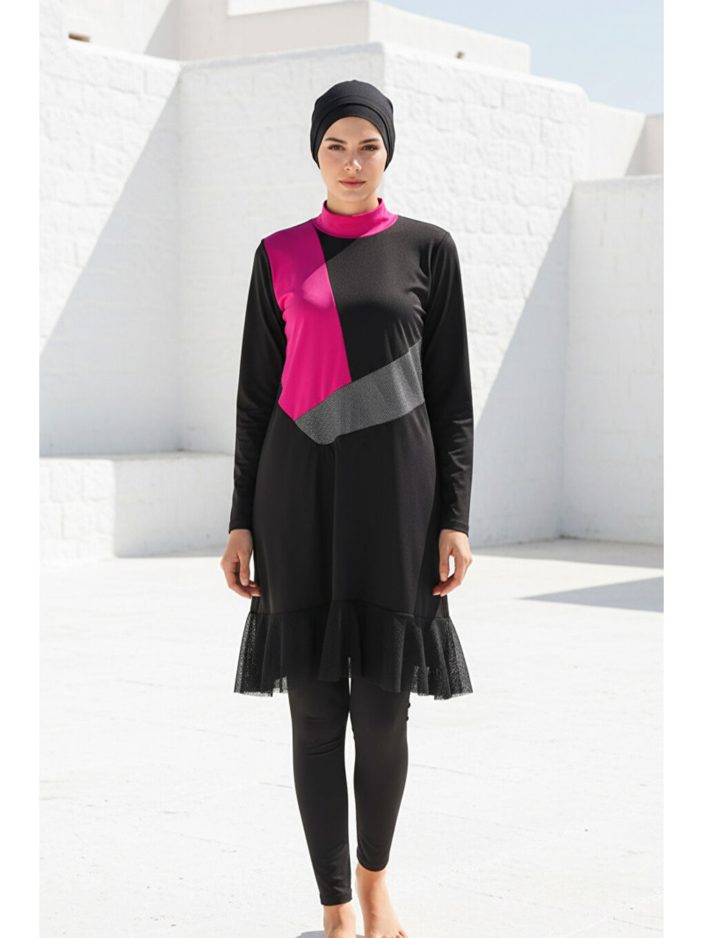 Tam Kapalı Tesettür Mayo Siyah M2106