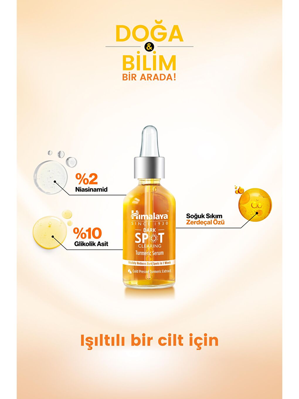 Dark Spot Clearing Leke Karşıtı Zerdeçal Özlü Serum 30 ml, Niacinamide %2, Glikolik Asit 10%-3