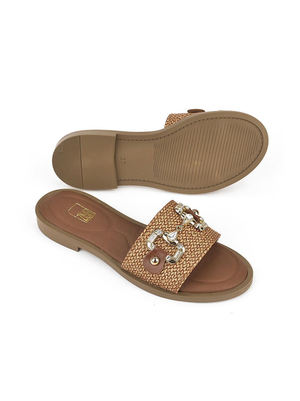 Kahverengi Hasır Kadın Terlik 1511044Z5001 Taba-3