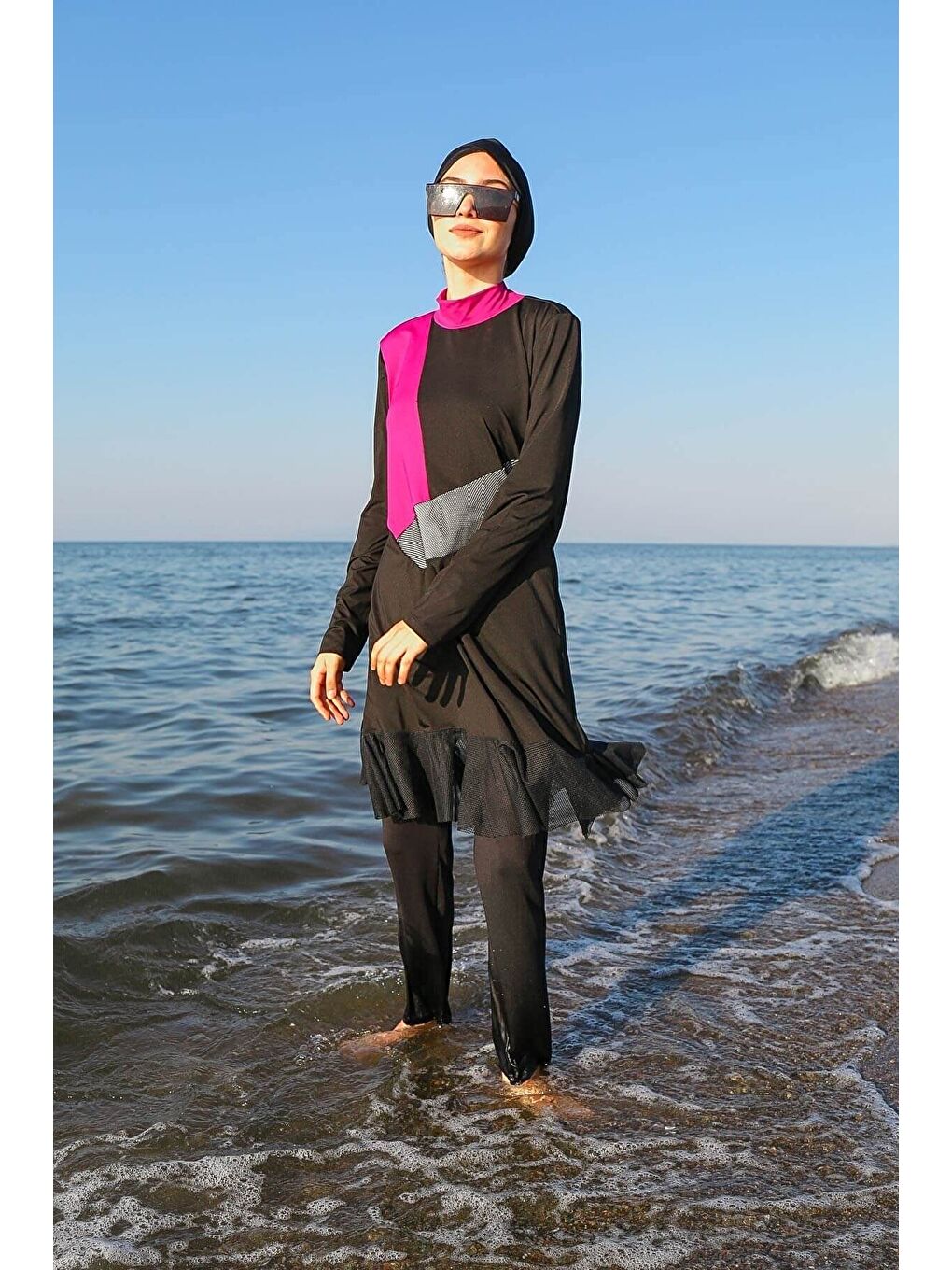 Tam Kapalı Tesettür Mayo Siyah M2106-1