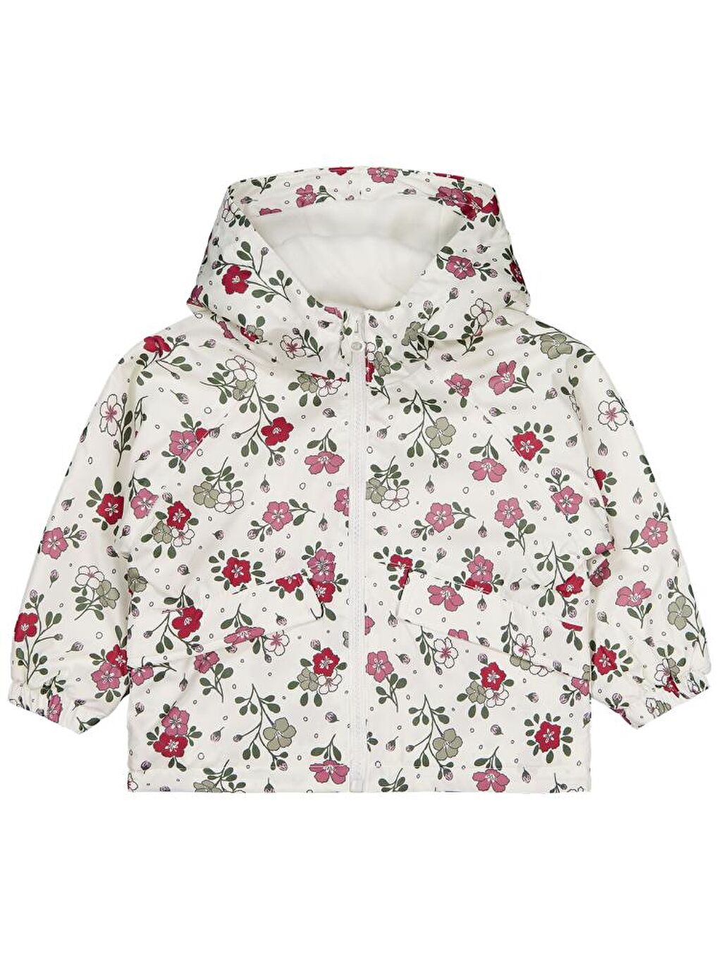 Ekru Baby Çiçek Baskılı İçi Polarlı 6-18 Ay Yağmurluk-2
