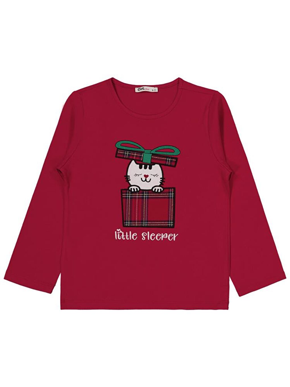 Bordo Girls Little Sleeper Nakışlı 10-13 Yaş Pijama Takımı-2