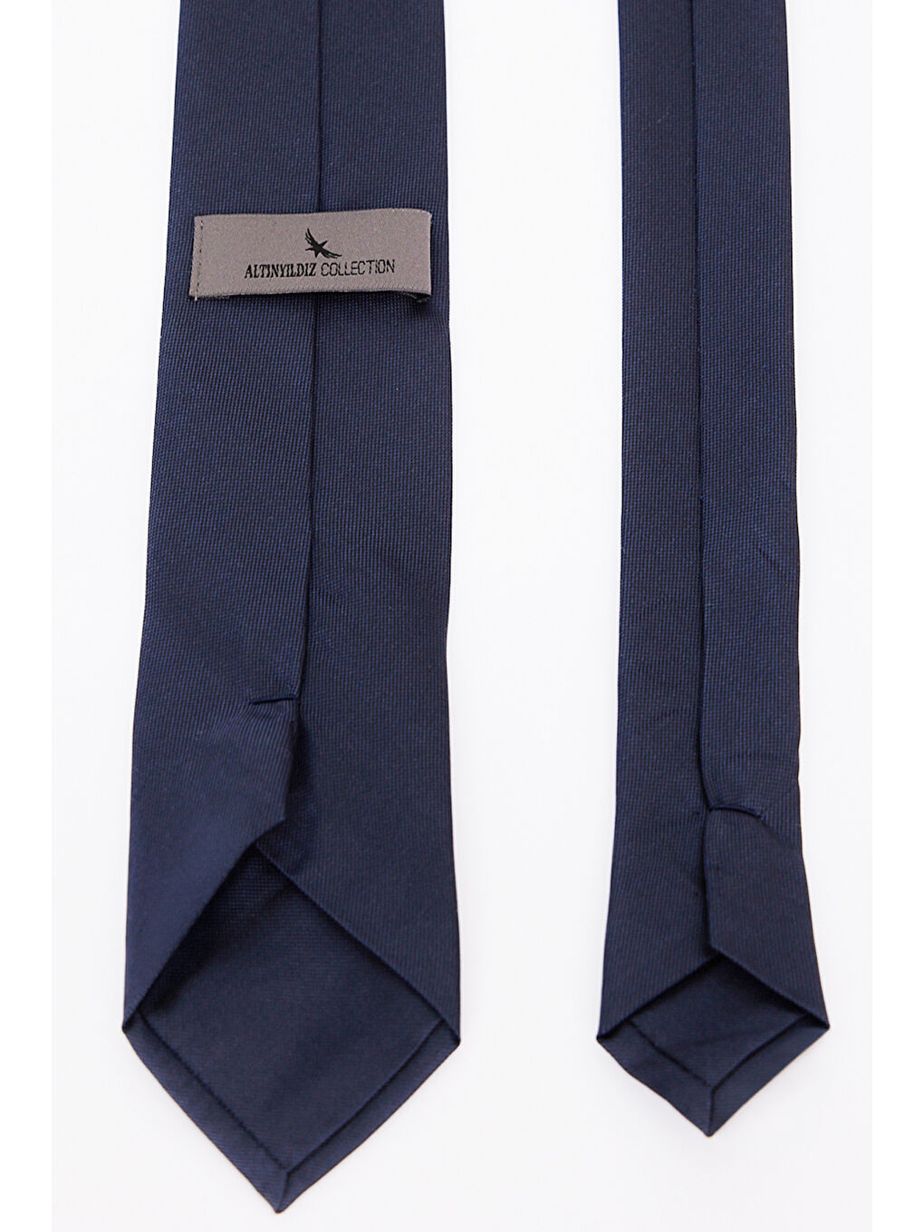 Erkek Lacivert Desenli İpek İnce Kravat-2