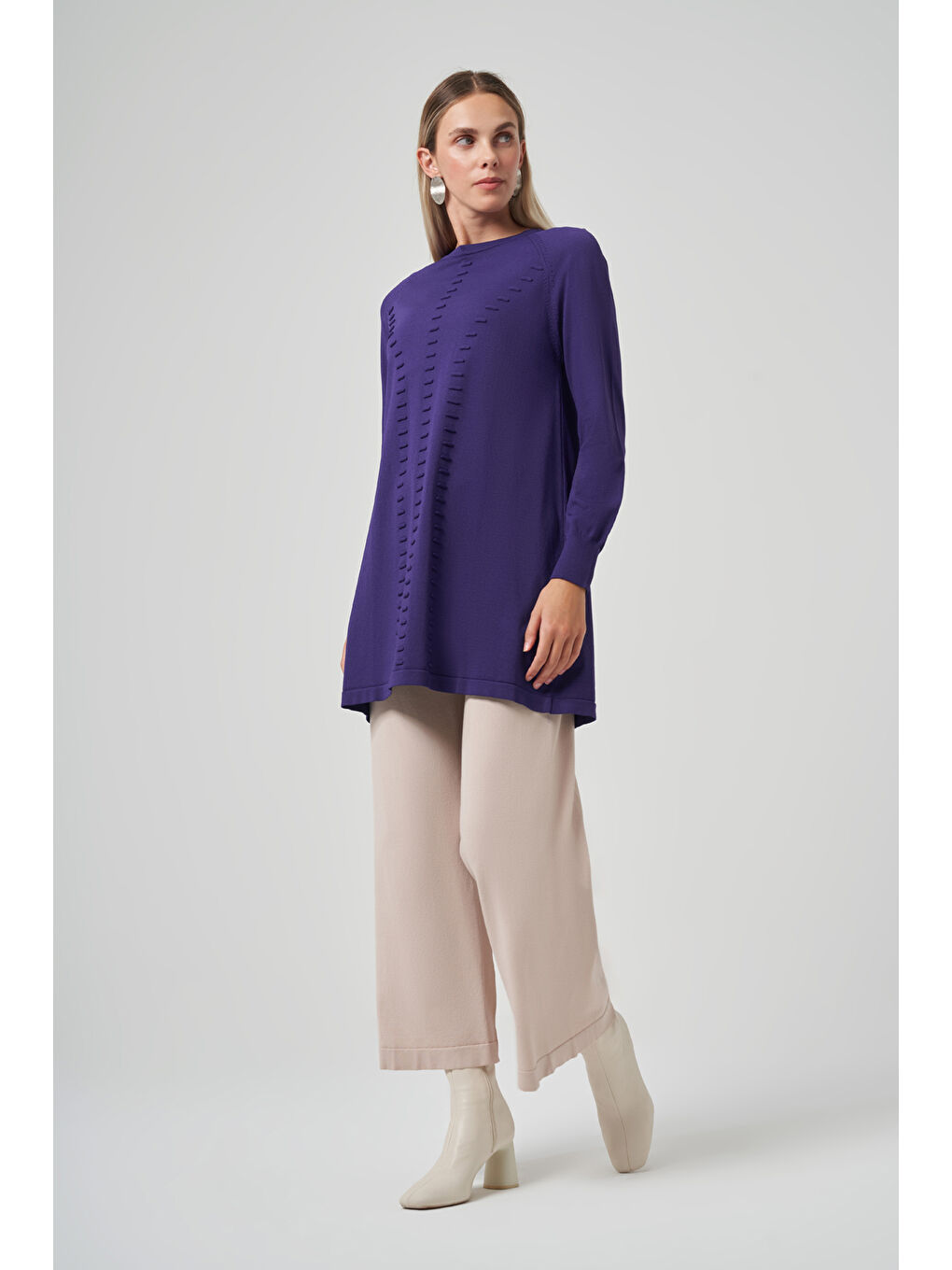 Basic Triko Tunik 907 Mor-3