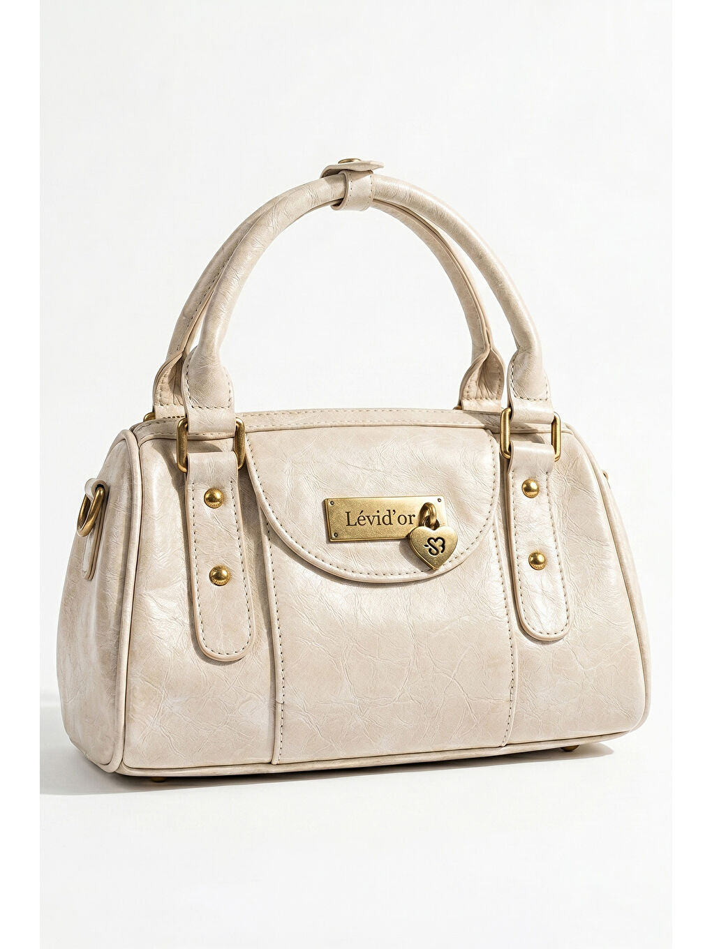 Bej Tek Askı Charm Detay Yumuşak Deri Çanta 930565 Vizon-2