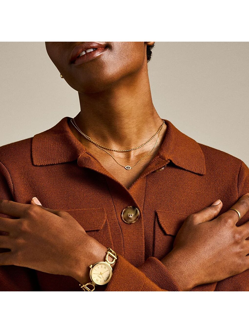 Sarı JF04792-710 Kadın Kolye-4