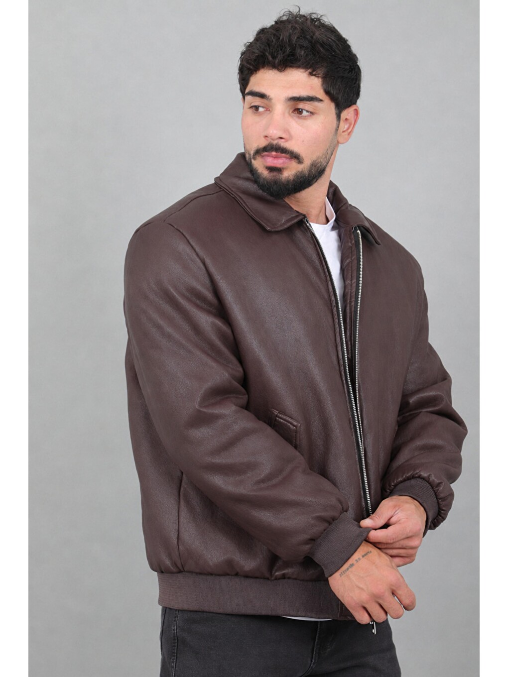 Bordo Cep Detay Dolumlu İçi Kürklü Suni Deri Mont Kmd 897_50533-4