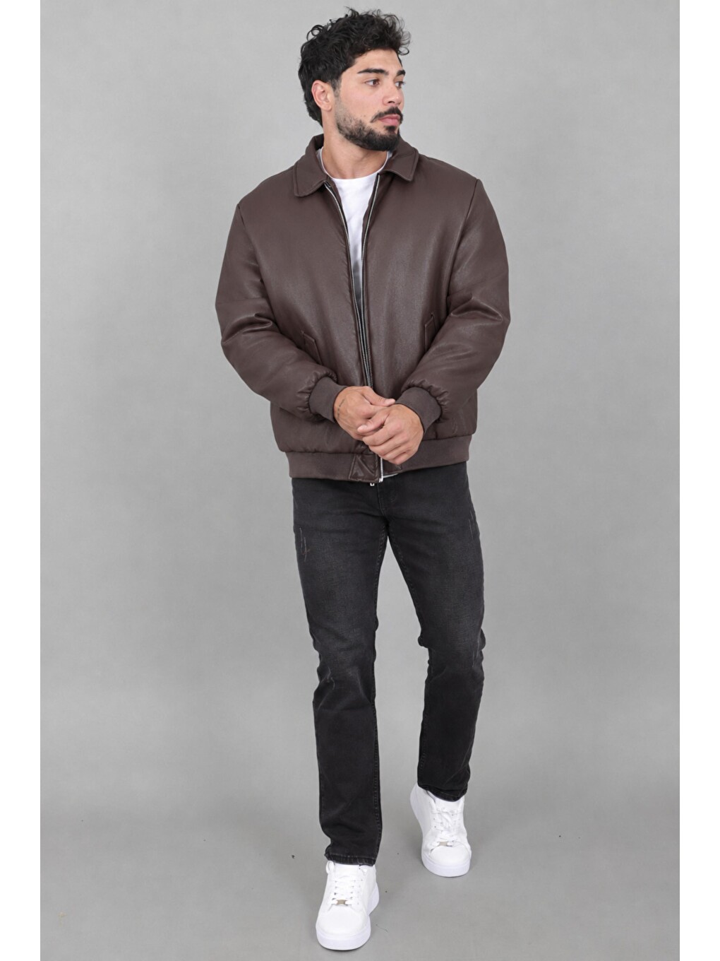 Bordo Cep Detay Dolumlu İçi Kürklü Suni Deri Mont Kmd 897_50533-5