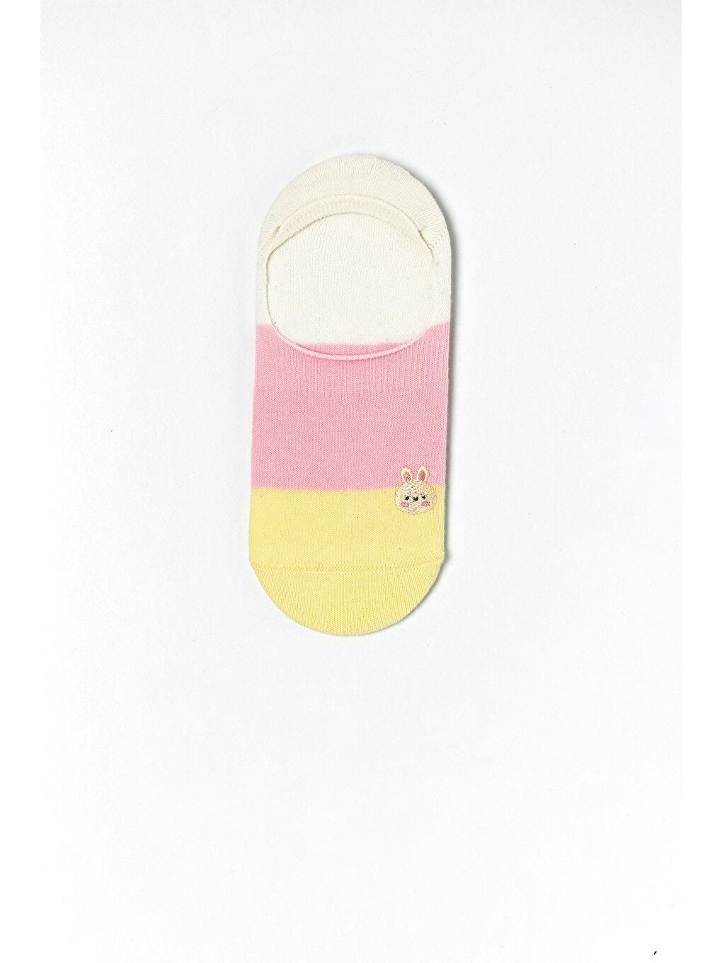 Karışık Kadın Tavşan Baskılı 3'Lü Görünmez Babet Çorap Çok Renkli-2