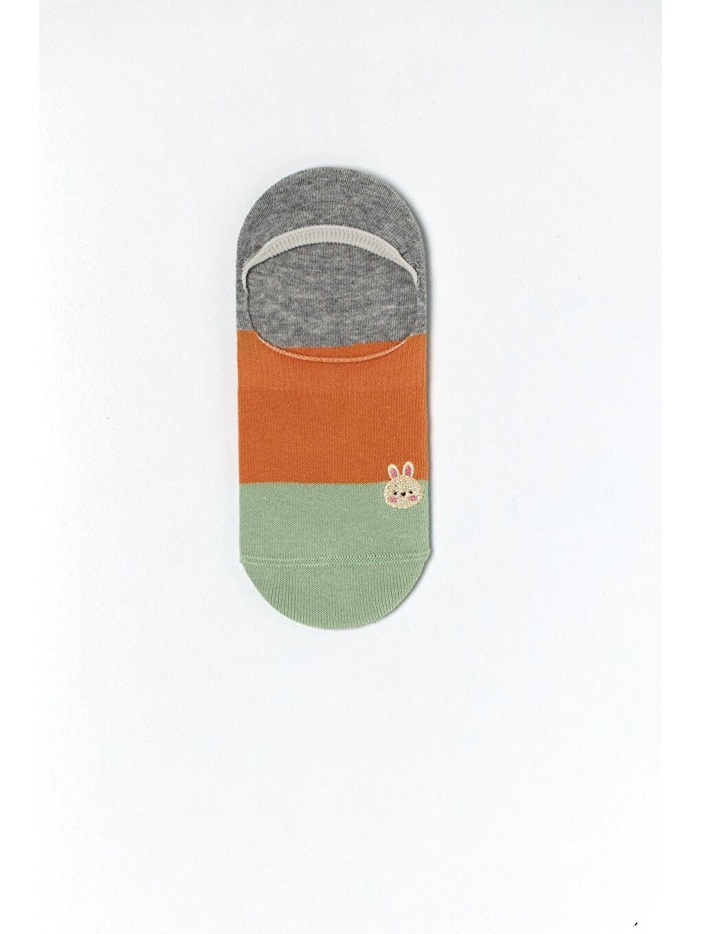 Karışık Kadın Tavşan Baskılı 3'Lü Görünmez Babet Çorap Çok Renkli-3