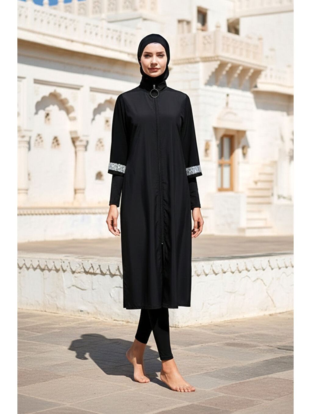 Tam Kapalı Tesettür Mayo Siyah M2032-1