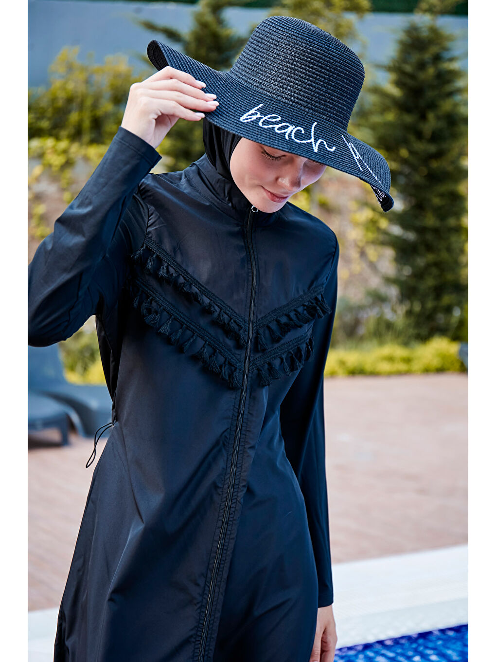 Tam Kapalı Tesettür Mayo Siyah 1998-4