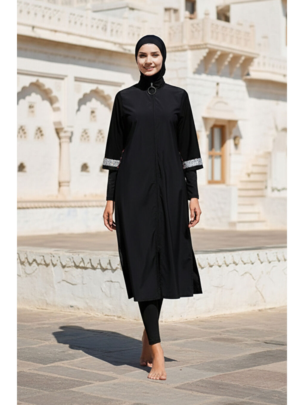 Tam Kapalı Tesettür Mayo Siyah M2032-2