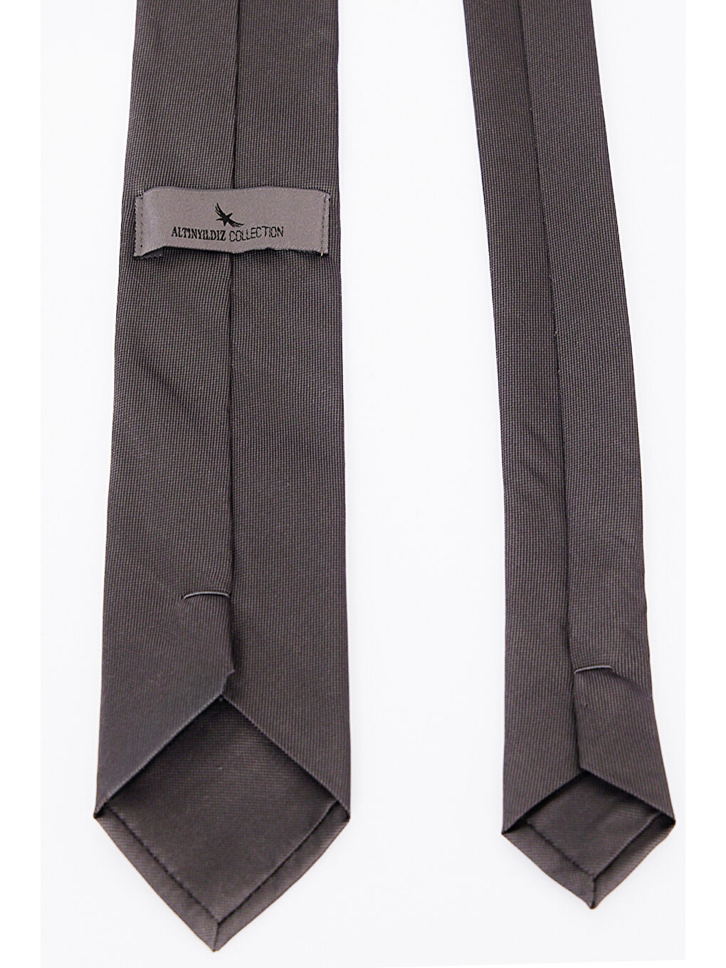 Erkek Gri Desenli İpek İnce Kravat-2