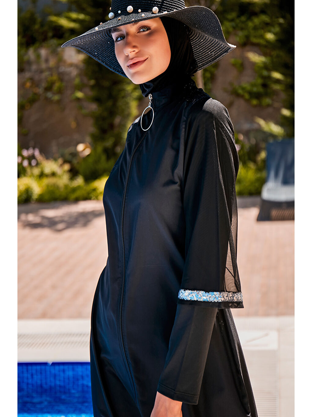 Tam Kapalı Tesettür Mayo Siyah M2032-3