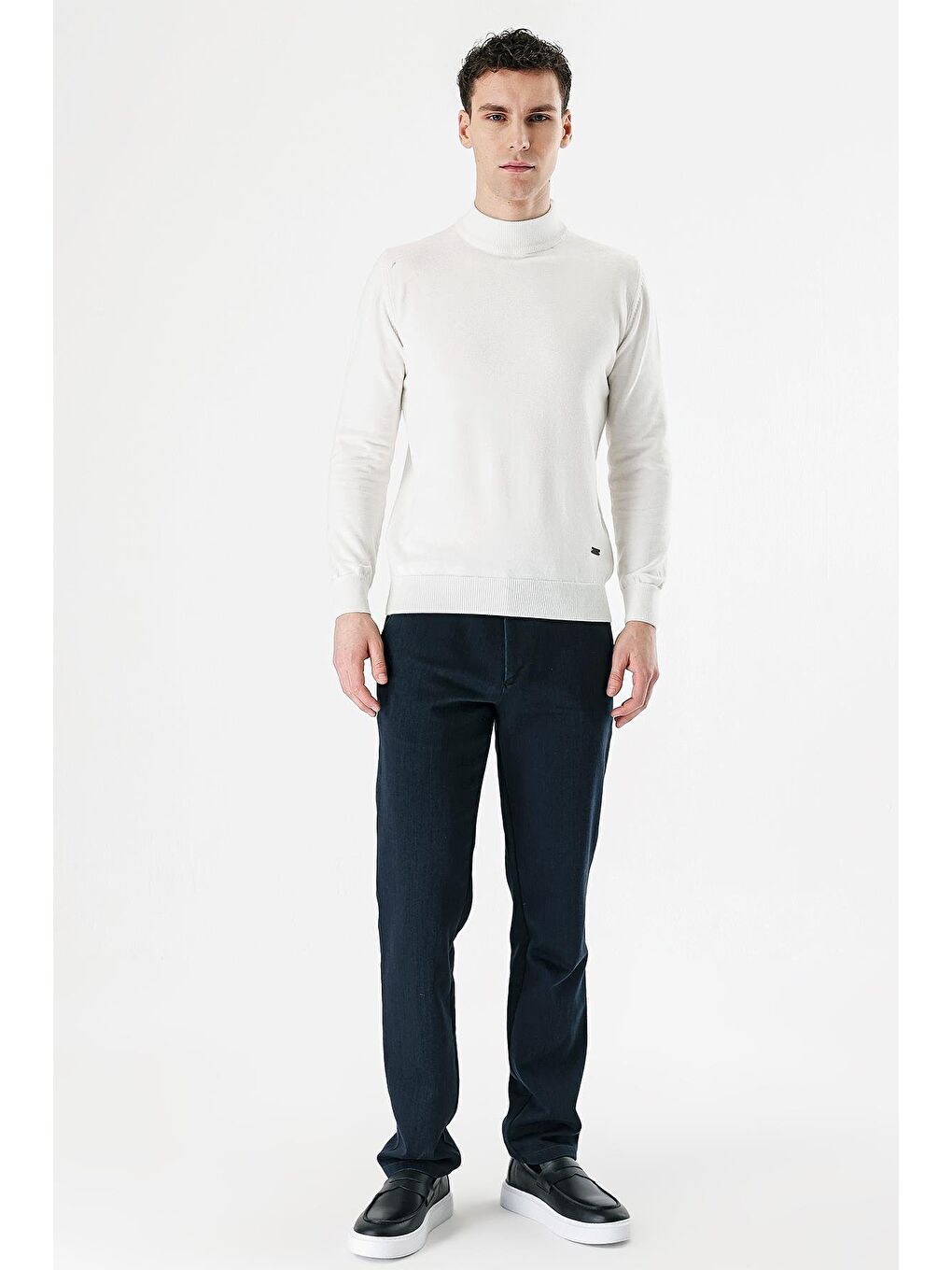 Lacivert Pamuklu Yandan Cepli Casual Comfort Fit Classic Erkek Pantolon 1003235124-4