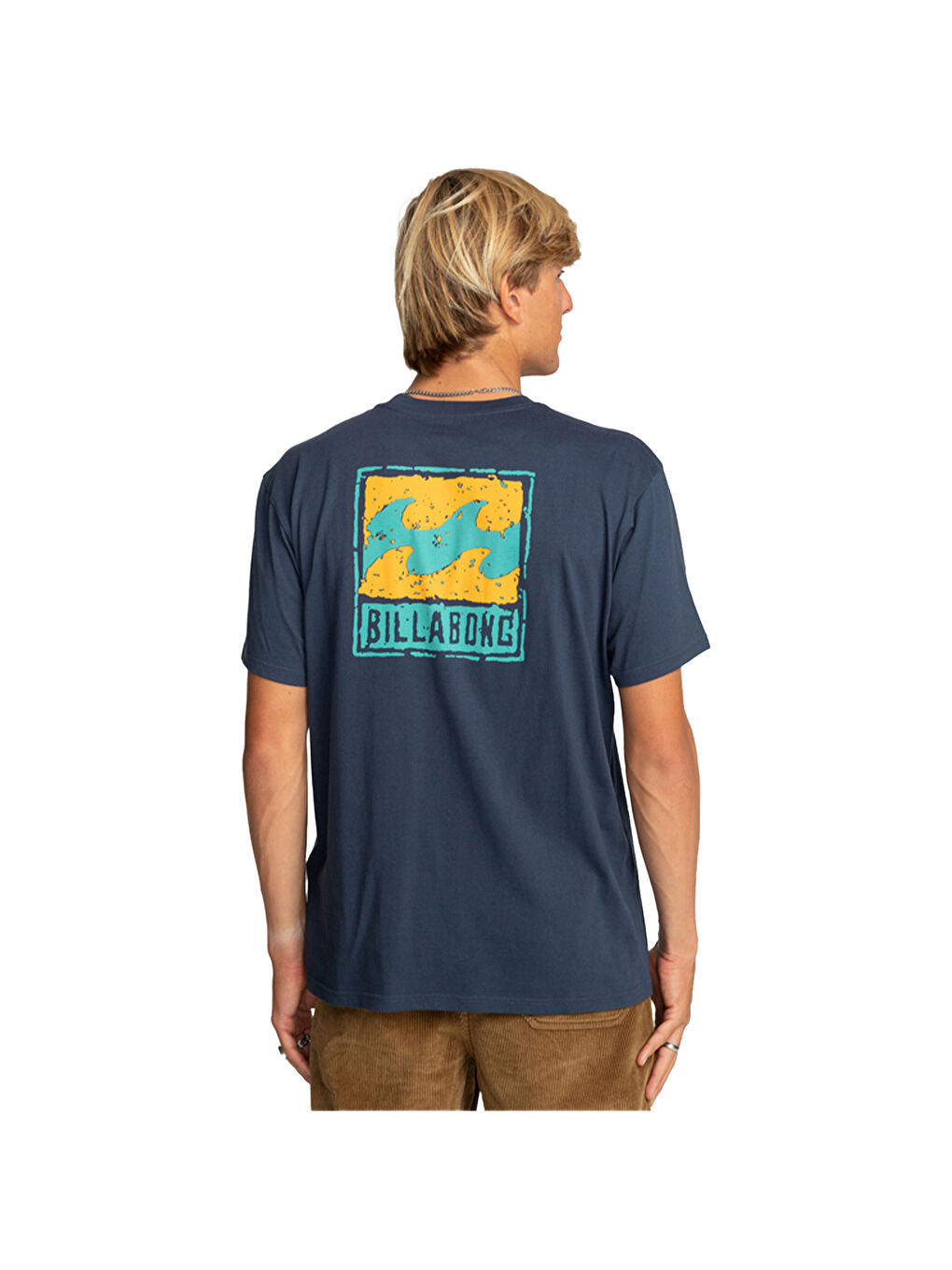 Lacivert Stamp Tees Erkek Mavi Tişört-3