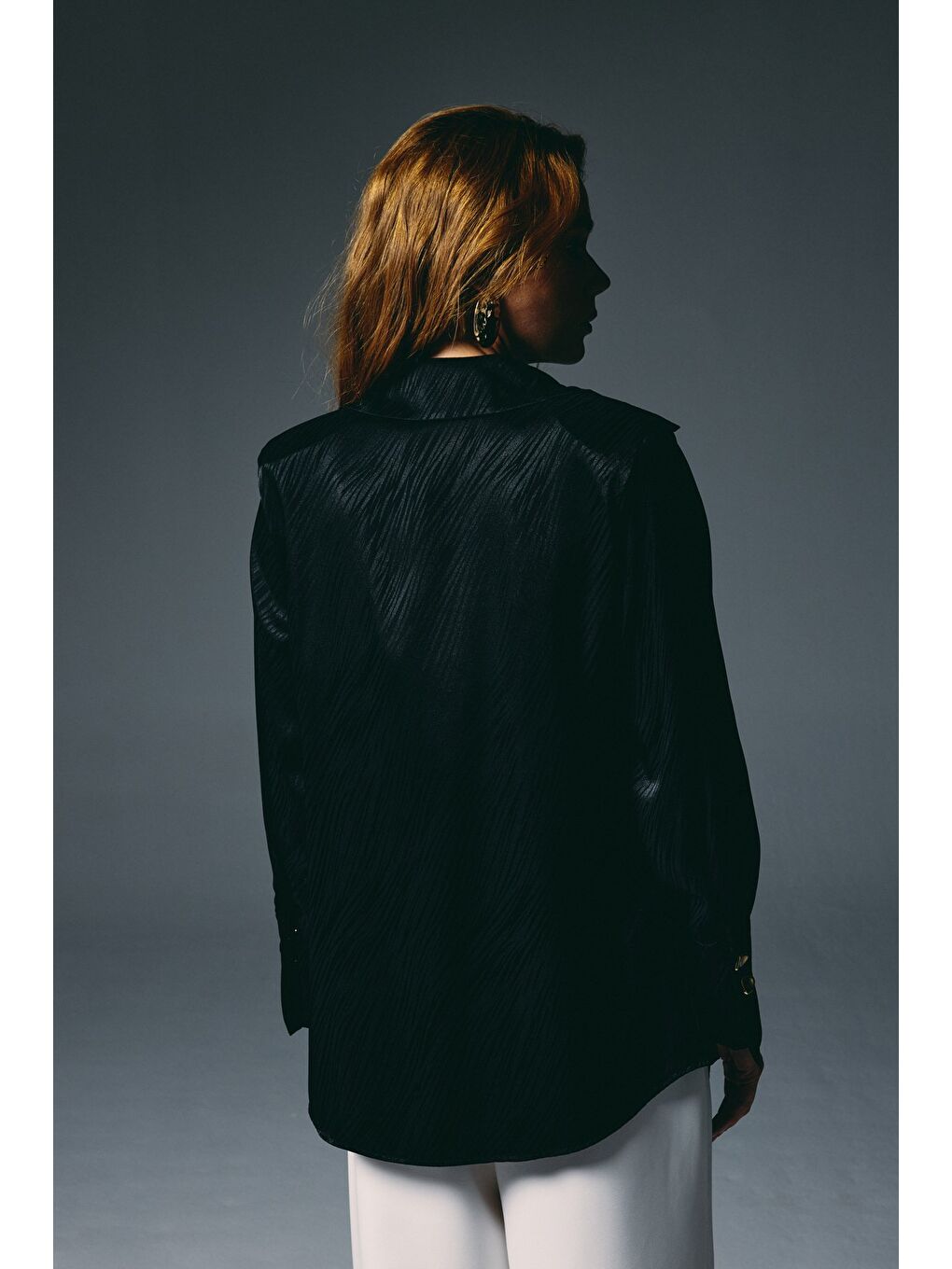 Zebra Desenli Gömlek - Siyah-5