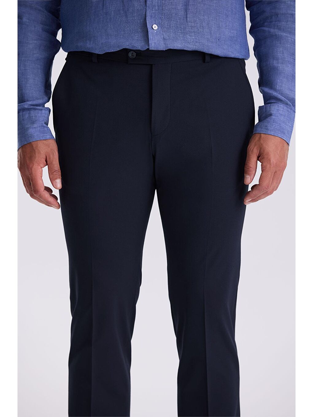 Lacivert Comfort Fit Bambu Karışımlı Rahat Kesim Esnek Kumaş Pantolon-2