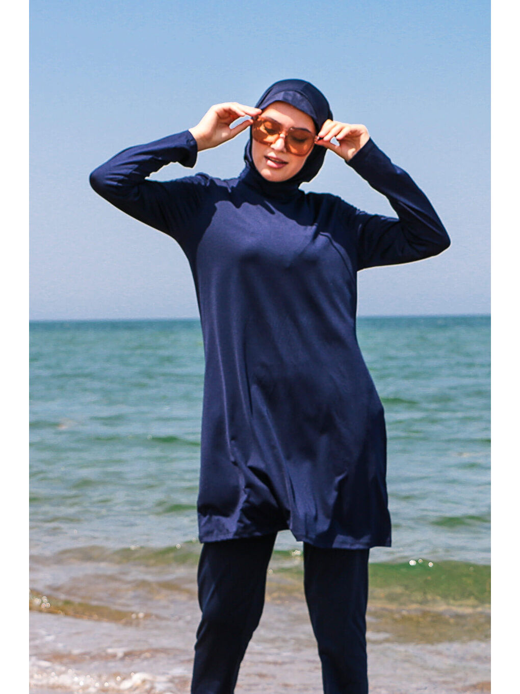 Tam Kapalı Tesettür Mayo Lacivert 1969-4