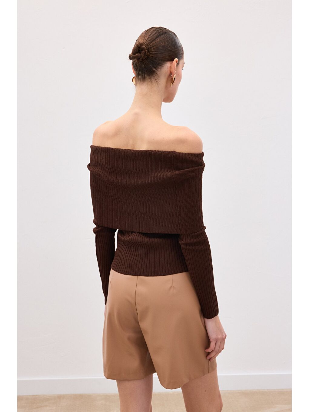 Kahverengi Madonna Yaka Triko - Kahve-4