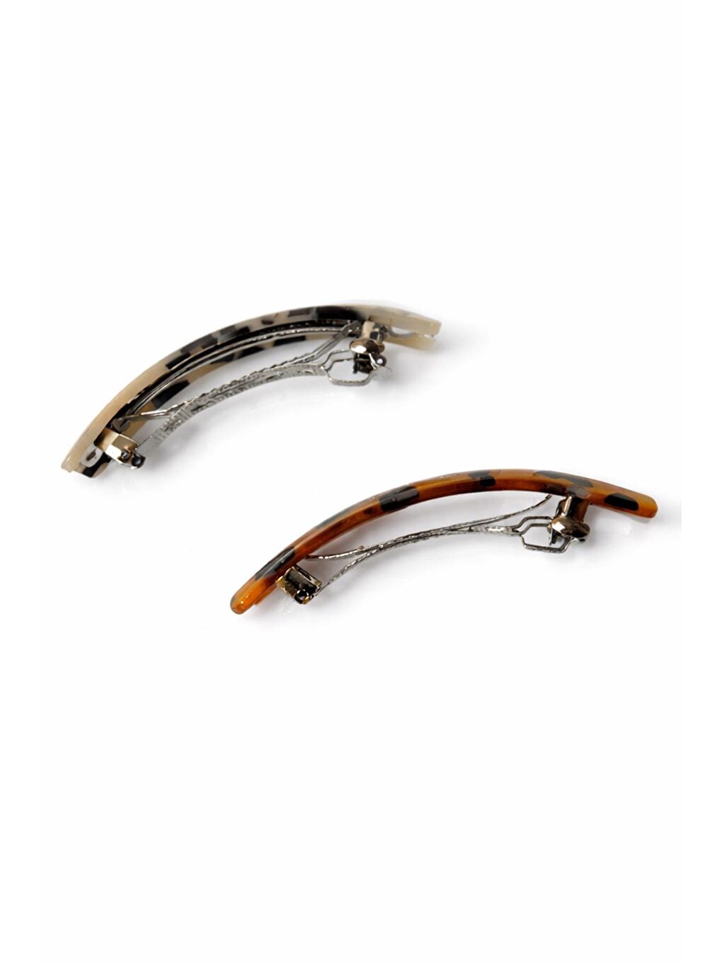 Kahverengi Kaplumbağa Sırtı Lüks Asetat Otomatik Toka 2'li Set-3