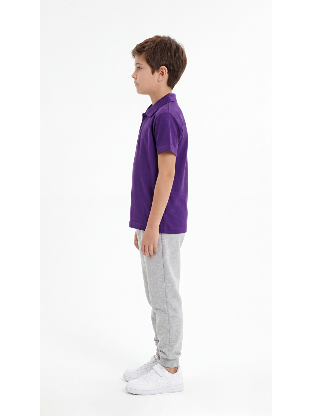 Mor Erkek Çocuk Okul Kısa Kol Polo Yaka Lakost-2