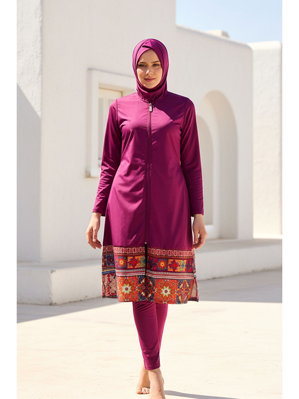 Tam Kapalı Tesettür Mayo Mürdüm 1982-2