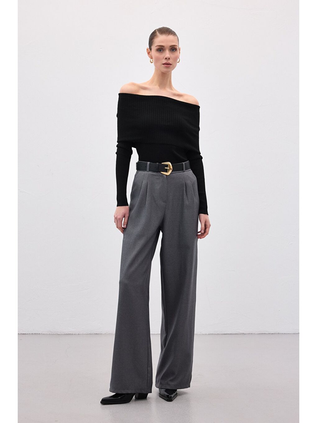 Madonna Yaka Triko - Siyah-2