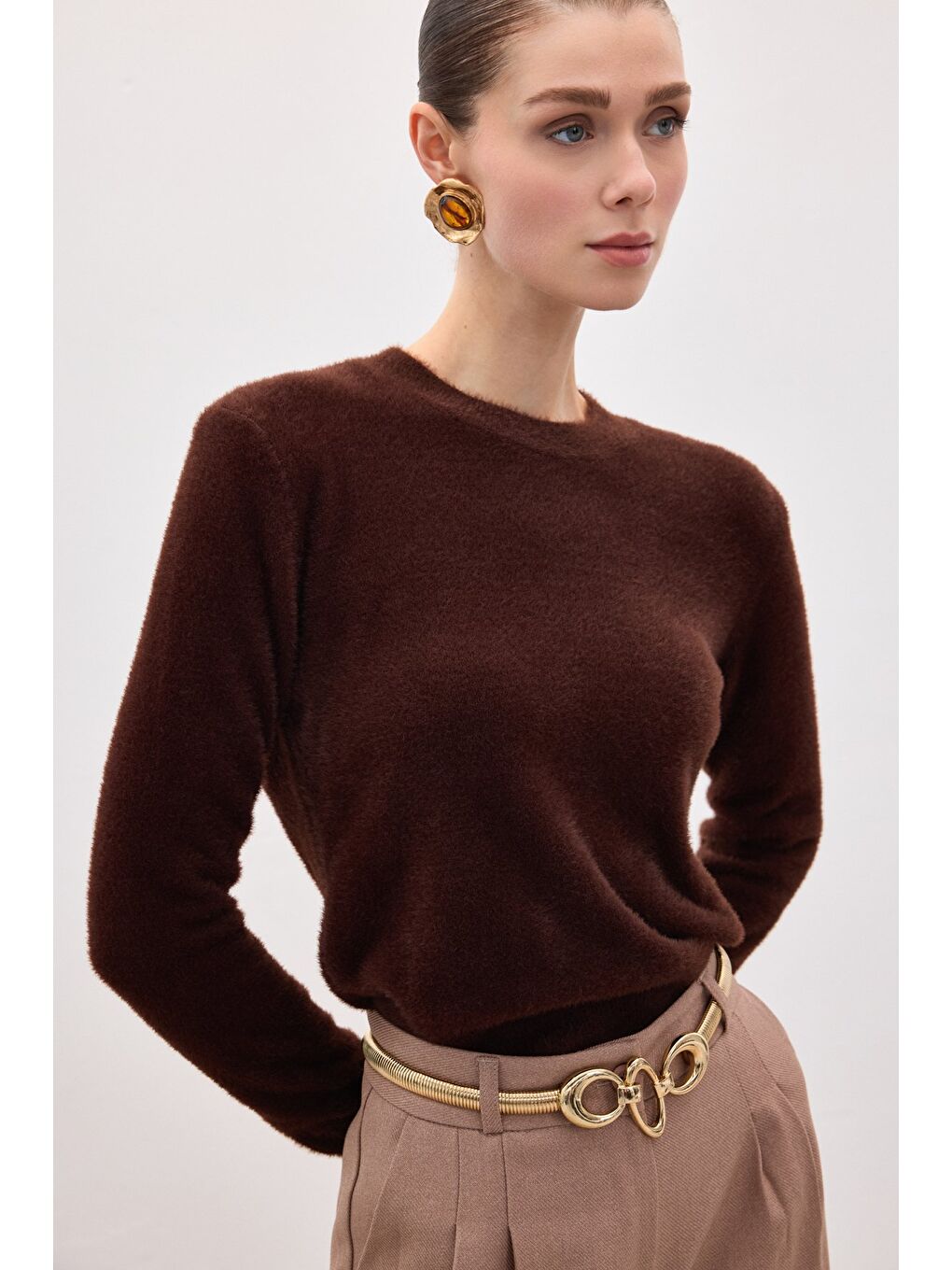 Kahverengi Sakallı Triko - Kahve-6