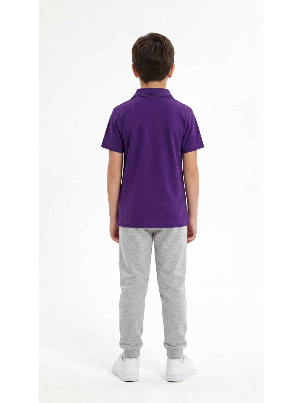 Mor Erkek Çocuk Okul Kısa Kol Polo Yaka Lakost-3