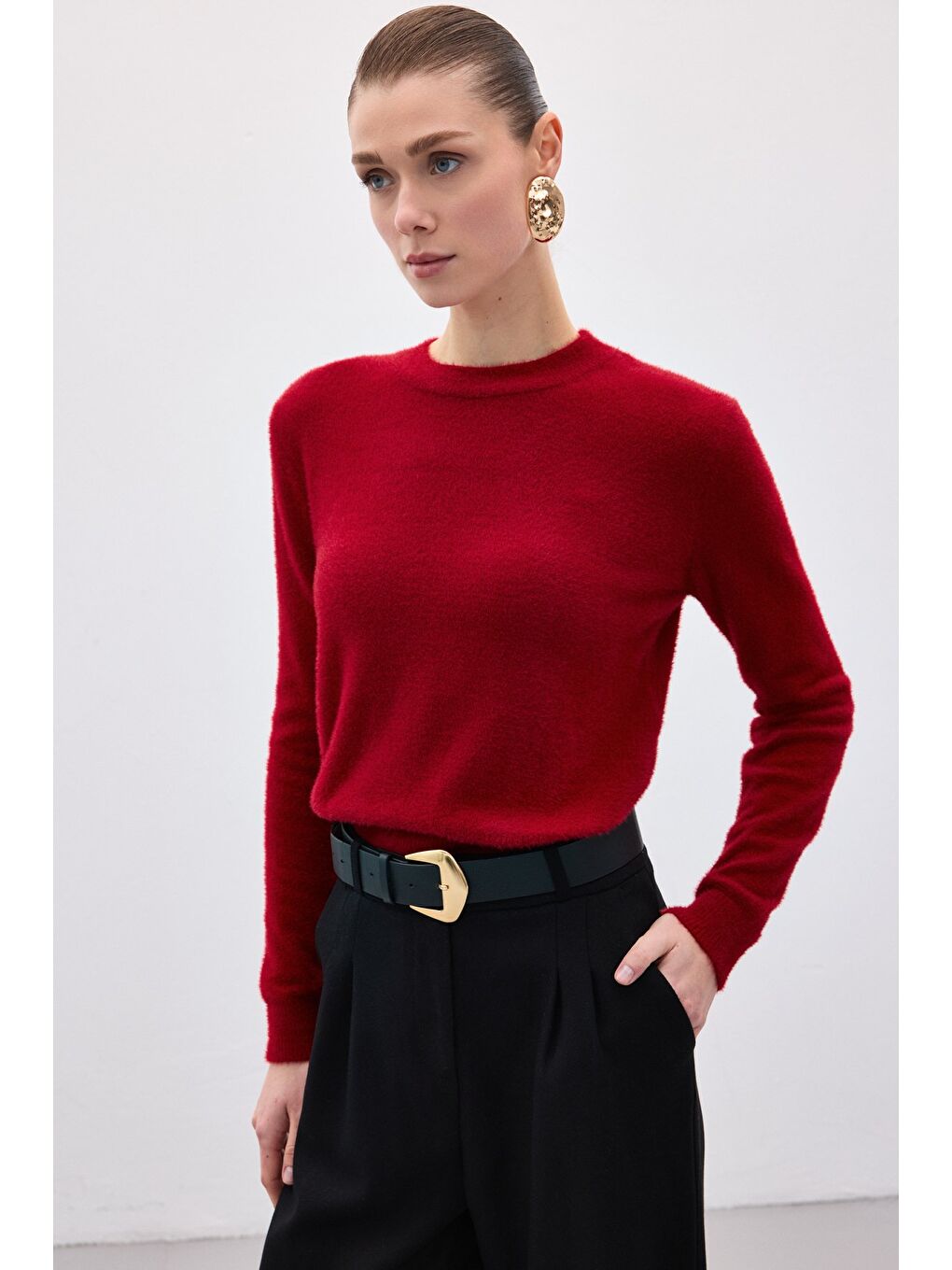 Sakallı Triko - Bordo-1