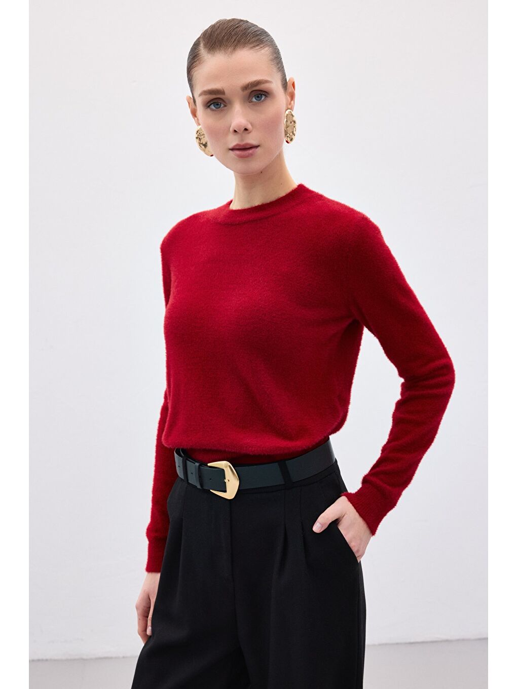 Sakallı Triko - Bordo-3