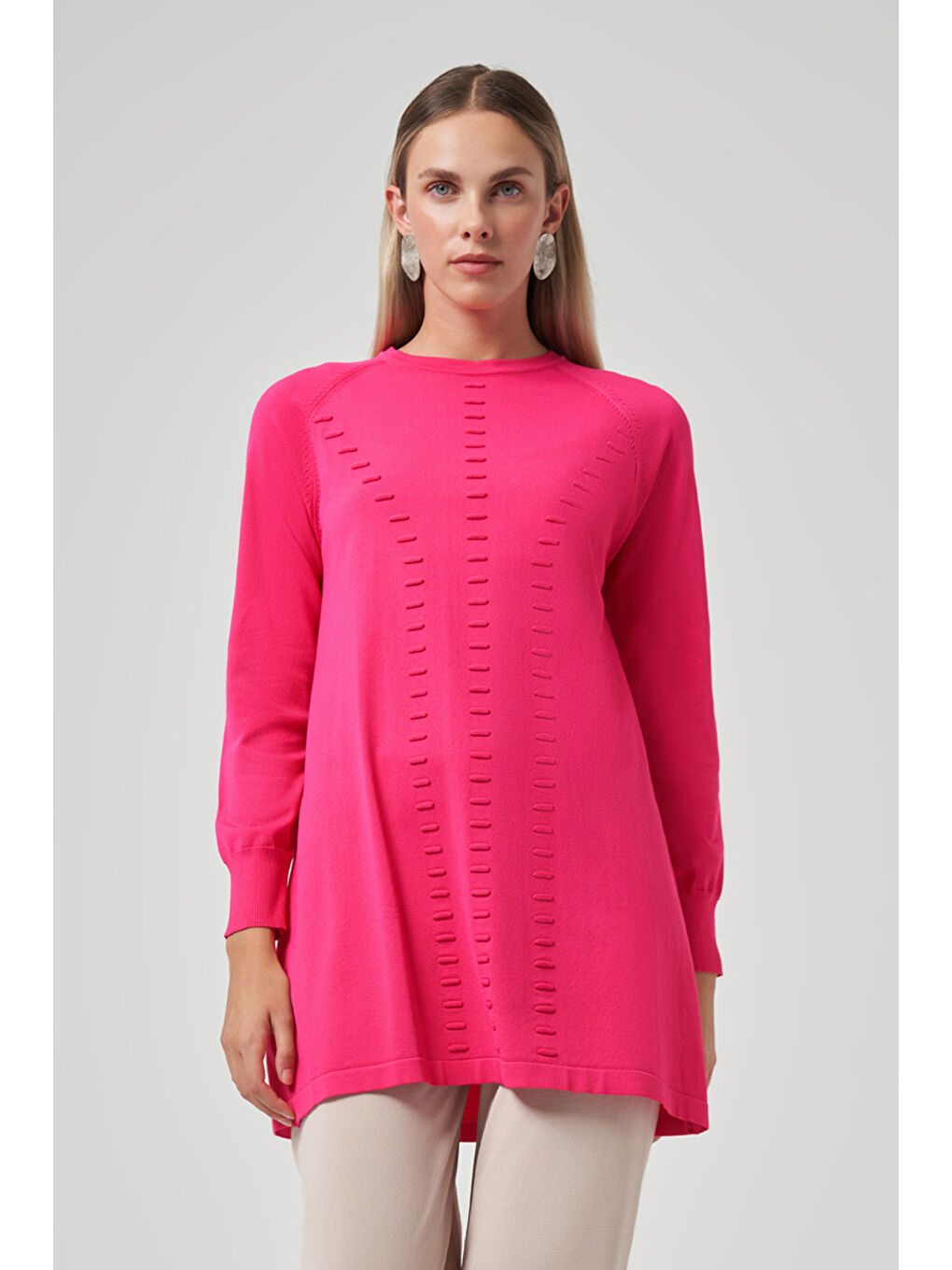 Basic Triko Tunik 907 Fuşya