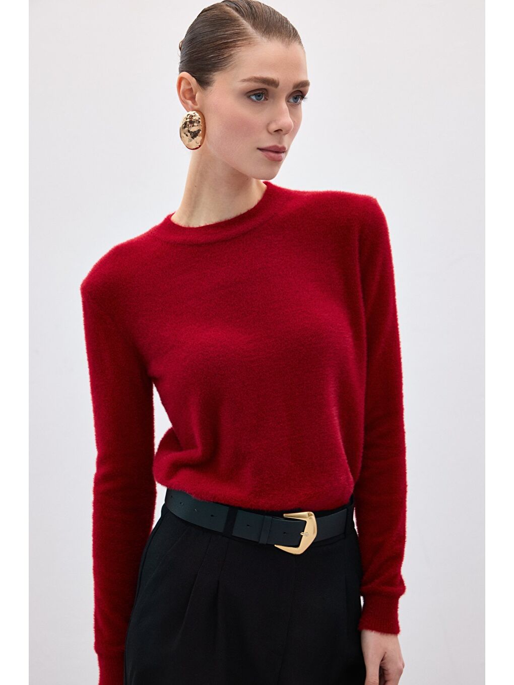 Sakallı Triko - Bordo-4